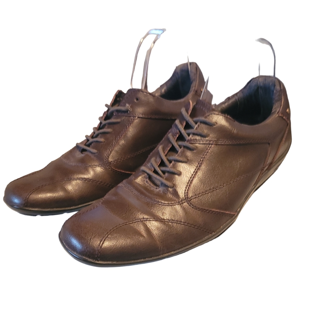 Vionic Men's Size 8.5 Hunter 45 Dark Brown Full Grain Leather Shoes OrthaHeel